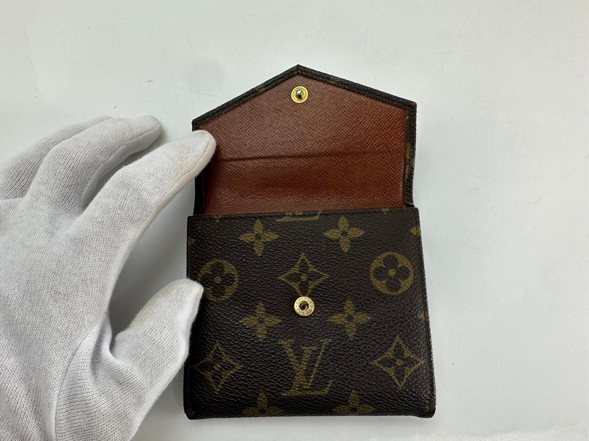 KA★1円～ LOUIS VUITTON ルイヴィトン モノグラム Wホック 2つ折り財布 ポルトモネビエ カルトクレディ M61660_画像6