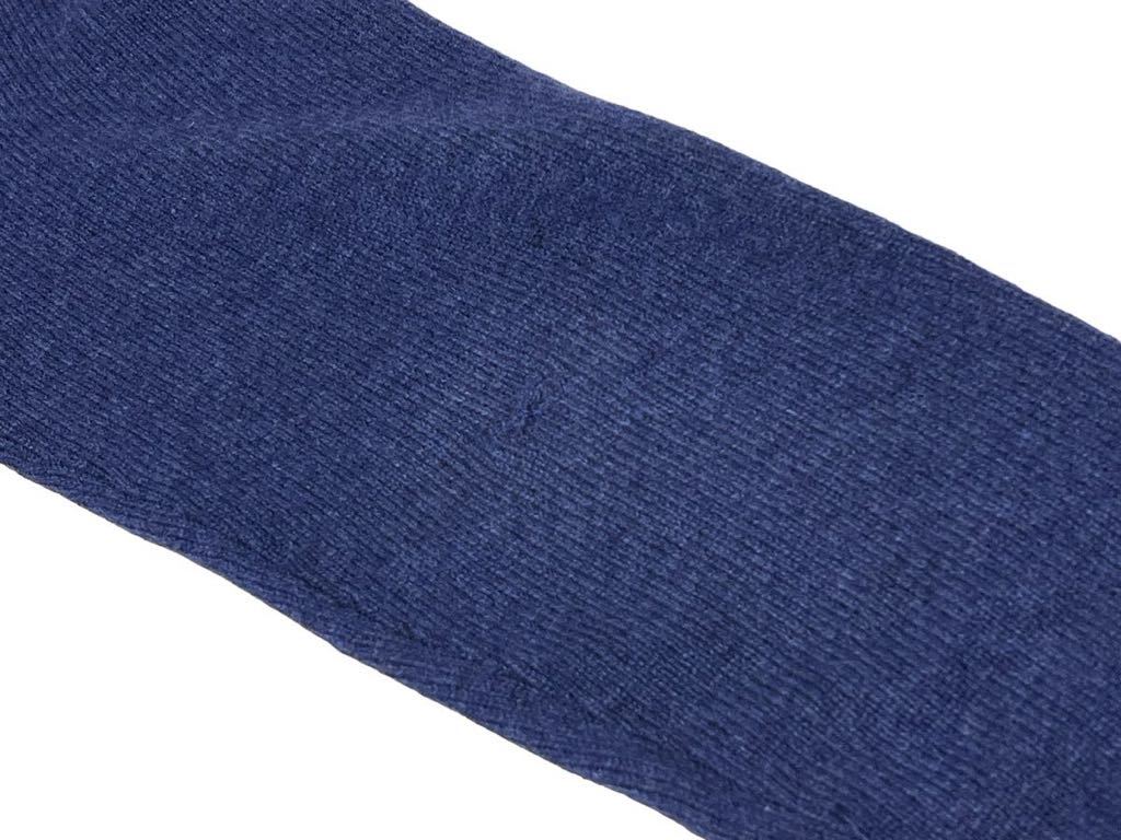 【正規品】RALPH LAUREN ラルフローレン 175/M ウール100 羊毛セーター ニット カットソー 紺色　ポニーマーク刺繍　POLO_右肘補修後