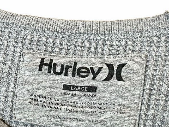 【人気】ハーレー/ Hurley　中厚手 ワッフル サーマル シャツ ロンT 長袖 カットソー、グレー、袖プリント、ロンハーマン購入品_画像4