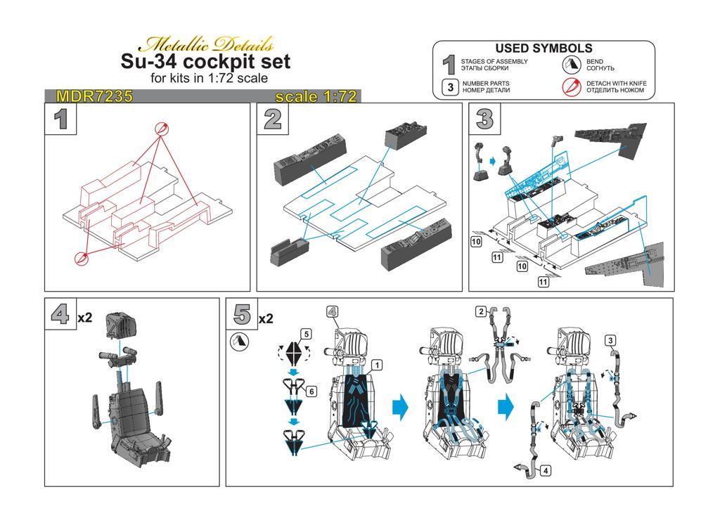 ◆◇メタリックディテイルズ【MDR7235】1/72 スホーイSU-34フルバック コクピットセット(汎用)◇◆　_画像9