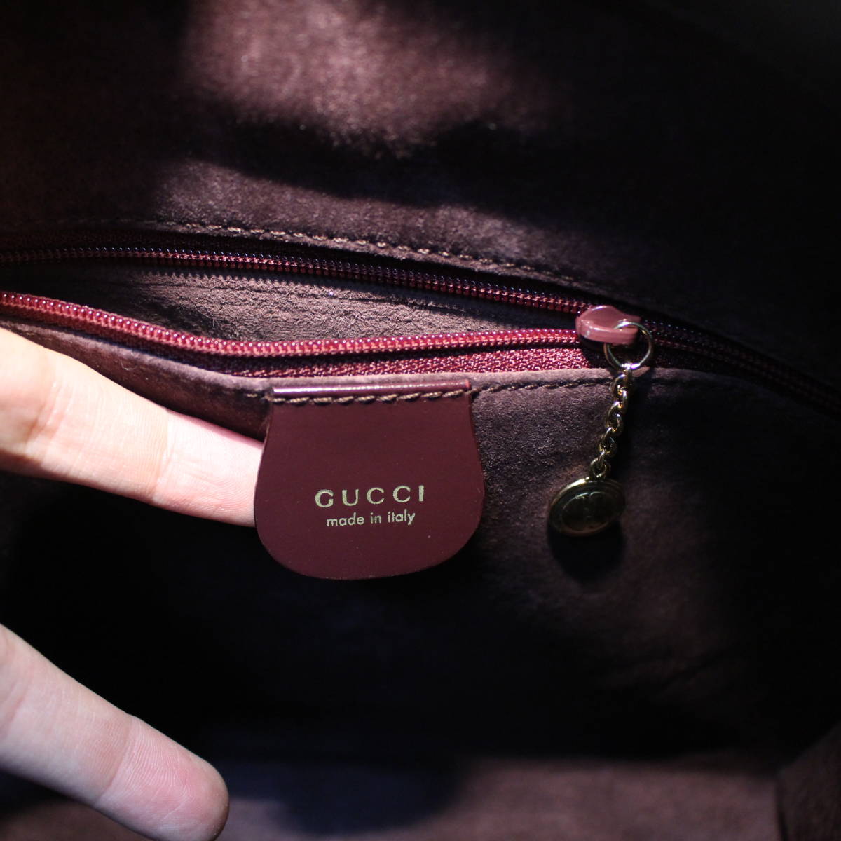 GUCCI PYSON LEATHER HAND BAG MADE IN ITALY/グッチパイソンレザーハンドバッグ_画像9