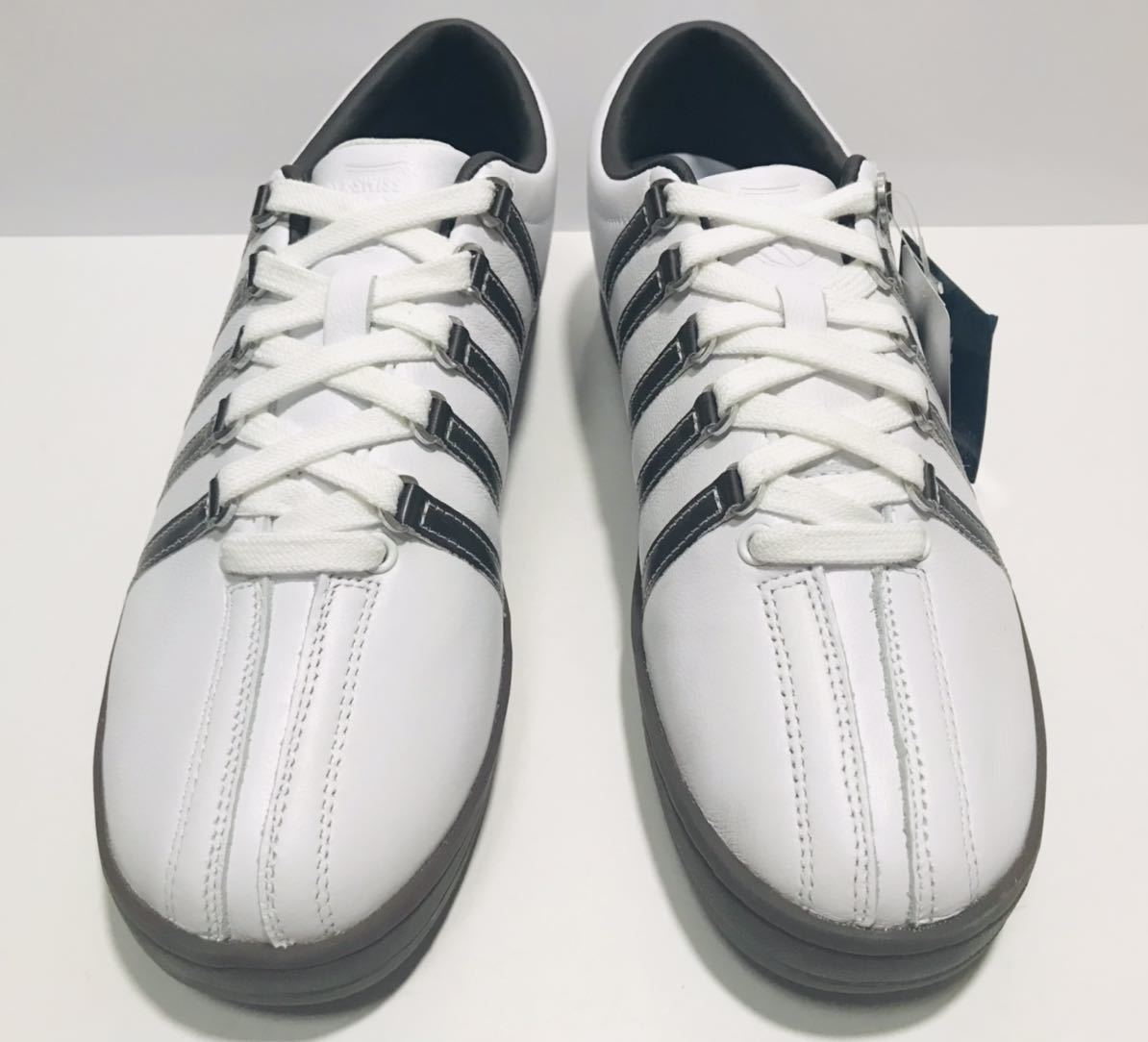 未使用!! 定番!! K-SWISS ケースイス CLASSIC 88 クラシック ホワイト 白 x 茶 レザー 25.5cm US 7.5 国内 正規品 タグ付き_画像3