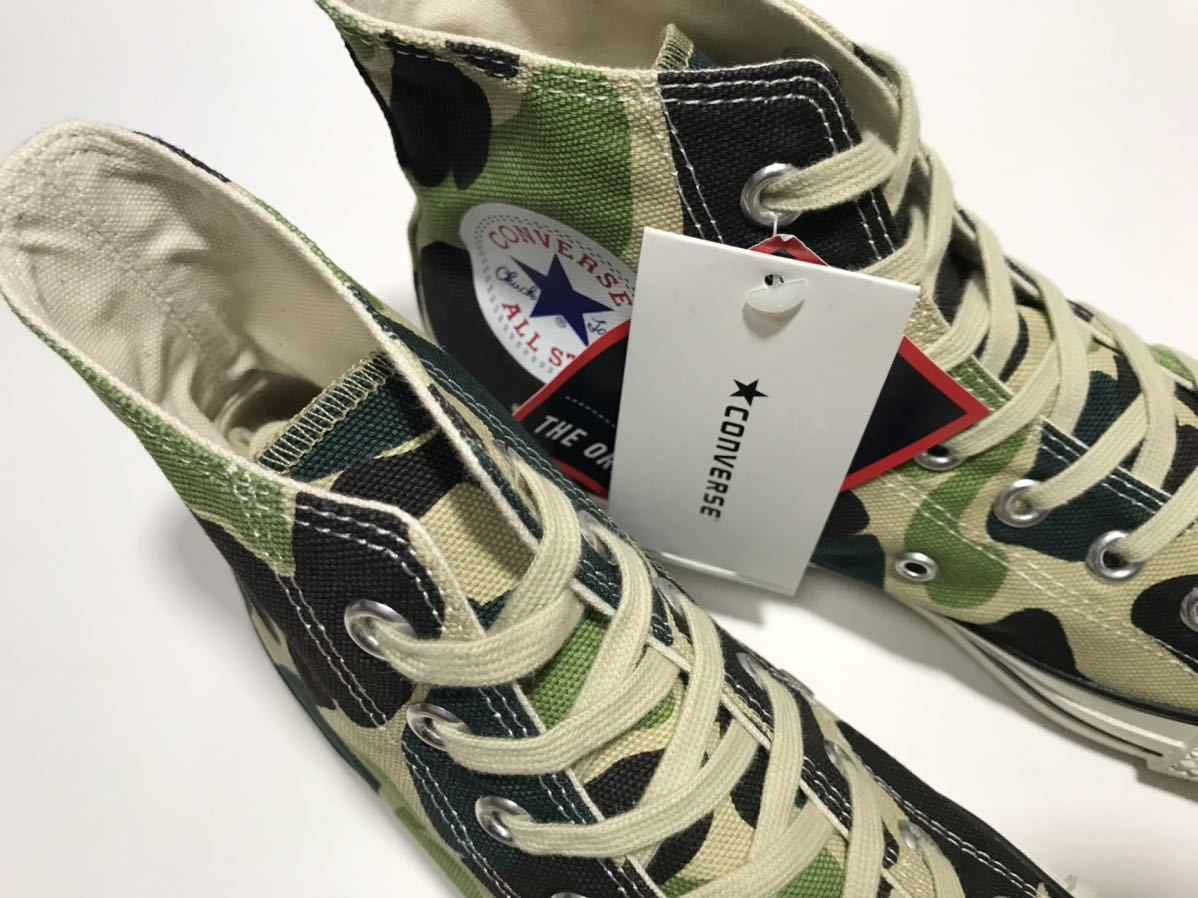 未使用!! デッド!! コンバース 日本製 CANVAS ALL STAR J HI 83 CAMO オールスター 迷彩 カモ 25.5cm US 7.0 MADE IN JAPANの画像8