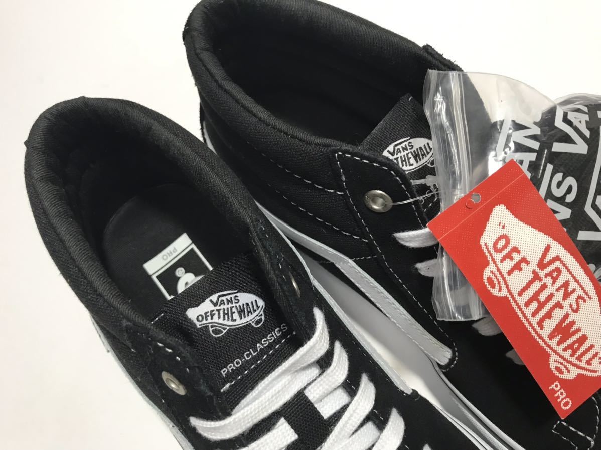 未使用!! デッド!! 名作 VANS バンズ SK8-MID PRO BLACK WHITE スケート ミッド プロ 黒 x 白 us 10 / 28cm タグ付き_画像8