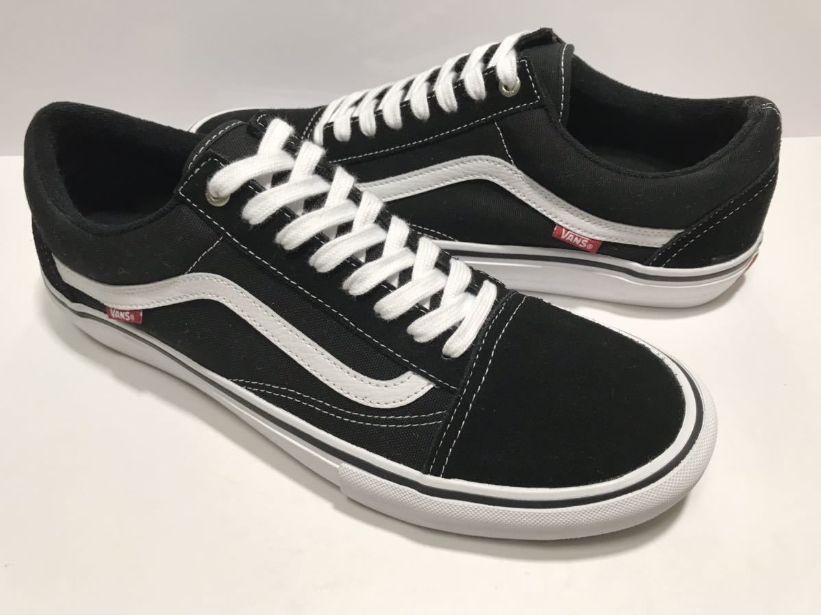 美品!! 定番!! VANS バンズ OLD SKOOL PRO BLACK WHITE オールドスクール プロ 黒 x 白 us 12 / 30cm スケート スニーカー_画像4