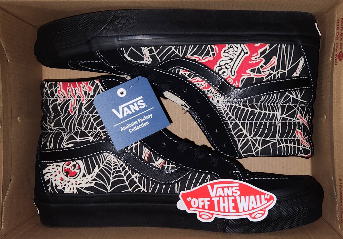 VANS Sk8-Hi 38 Dx ANAHEIM FACTORY BLACK SPIDER WEB 26.5cm US8.5 新品 ヴァンズ バンズ アナハイム スパイダー スカル SKULL の画像6