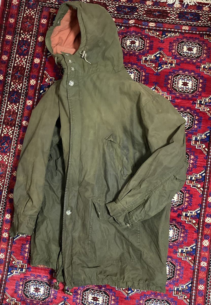 90s ウィリスアンドガイガー WILLIS & GEIGER OILED M-51 PARKA STYLE オイルド ミリタリー ヴィンテージ フェード ボロ アーカイブ_画像3