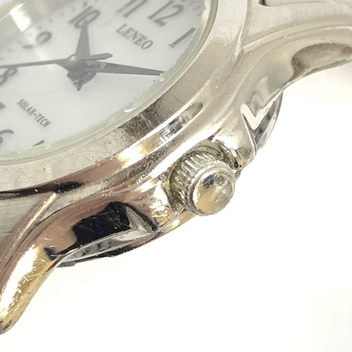 ♪LENEO レネオ 腕時計 LEL002 ソーラー ラウンド 3針 文字盤白 シルバーカラー 動作品 中古品♪C21785_画像7