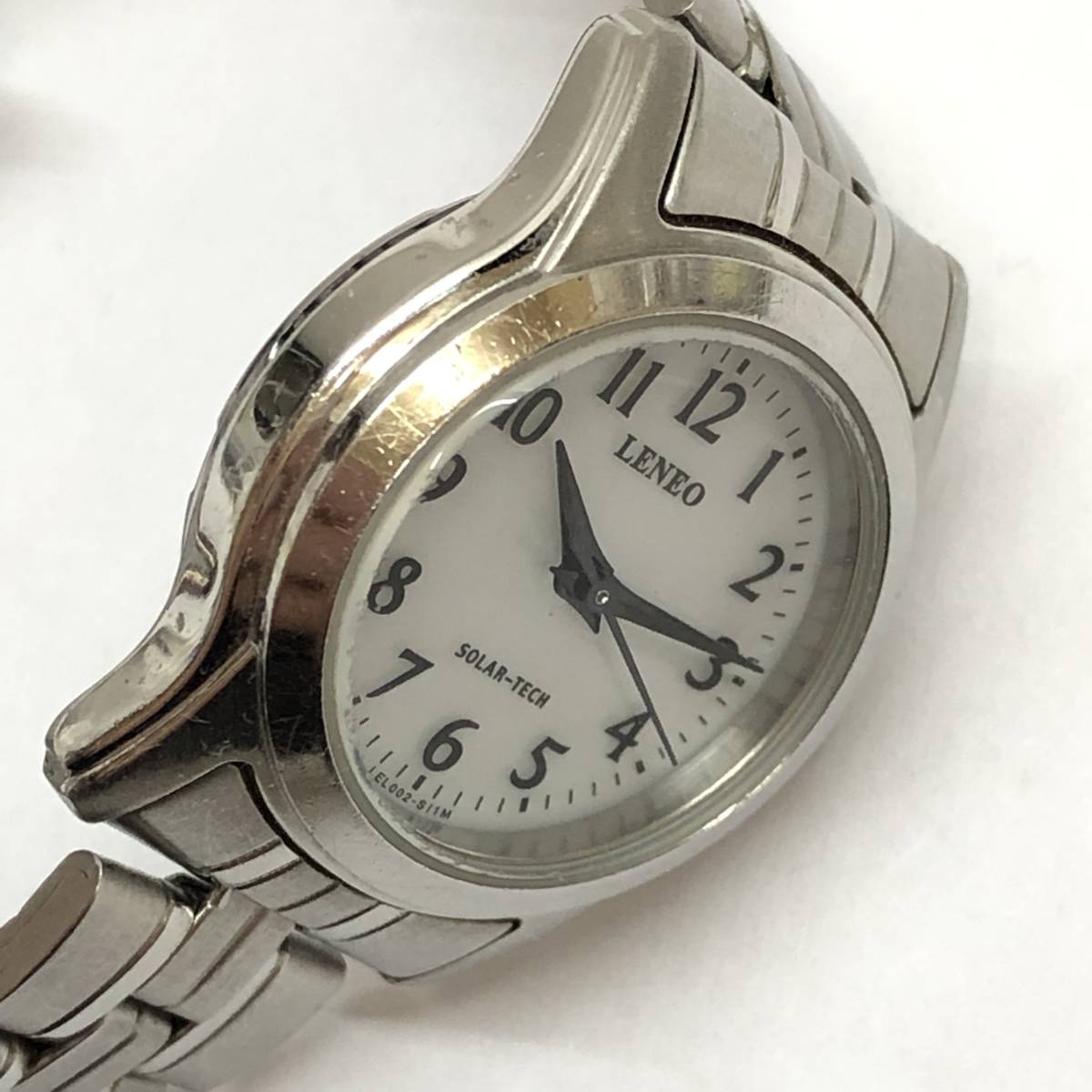 ♪LENEO レネオ 腕時計 LEL002 ソーラー ラウンド 3針 文字盤白 シルバーカラー 動作品 中古品♪C21785_画像10