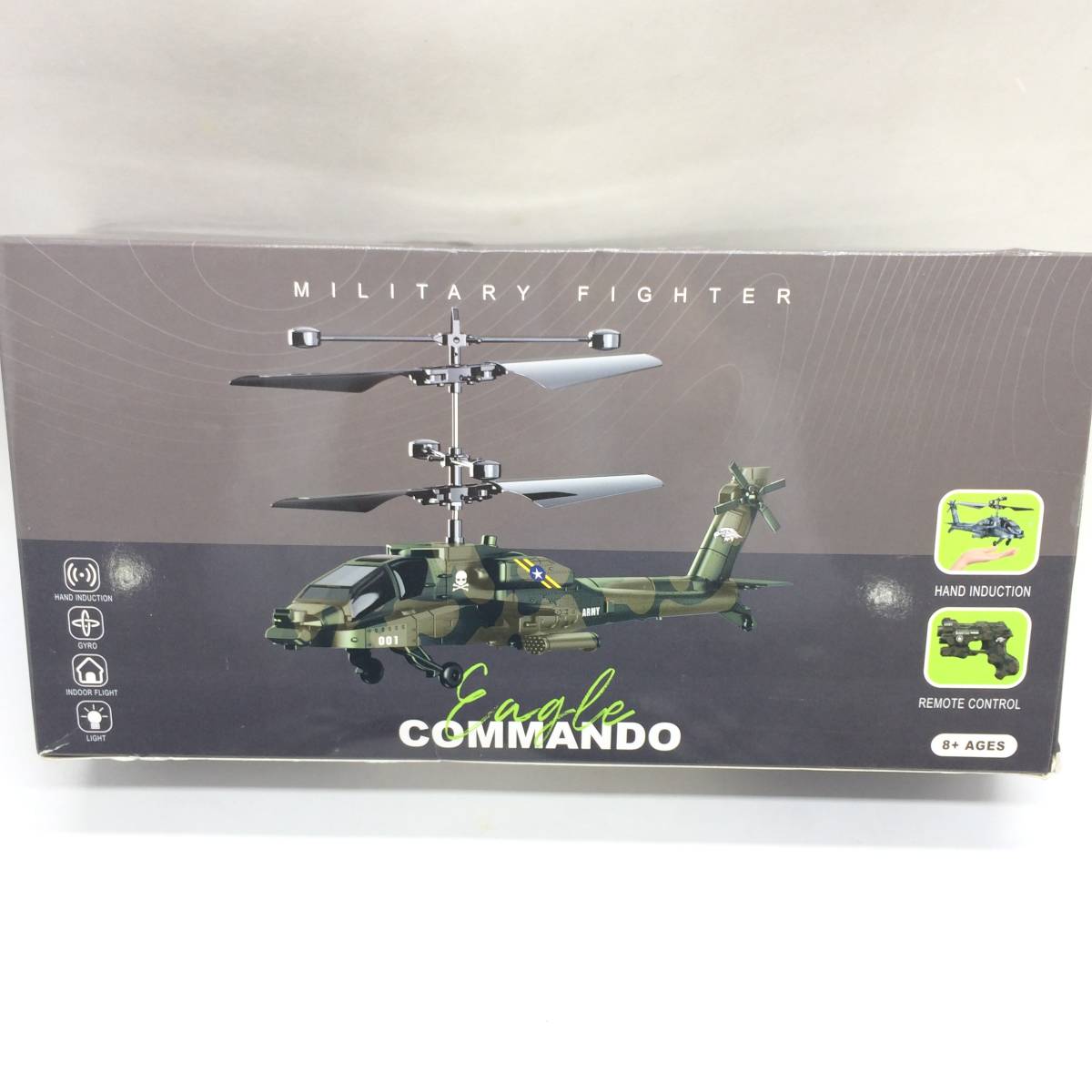 ☆未開封 フライング戦闘機 Eagle COMMANDO 赤外線仕様 FRYING APACHE グレー×シルバー トイラジコン おもちゃ ホビー 現状品 ☆N80465