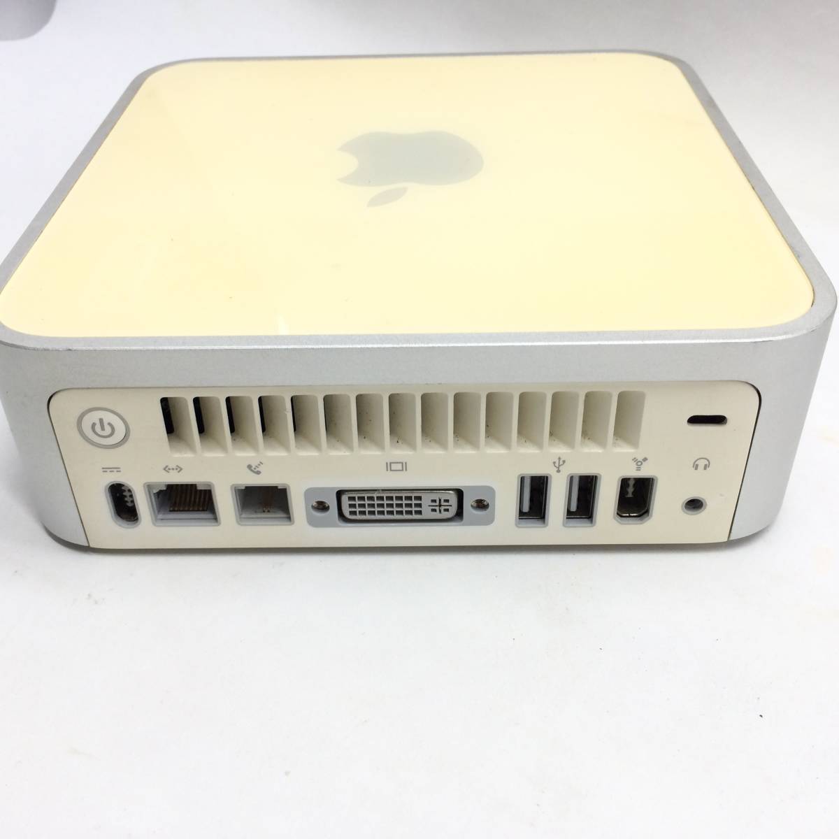 ☆通電確認 Apple Mac mini G4 A1103 macOS Leopard 10.5.8 デスクトップパソコン PC 初期化不可 ジャンク 現状品 ☆K80485_画像4