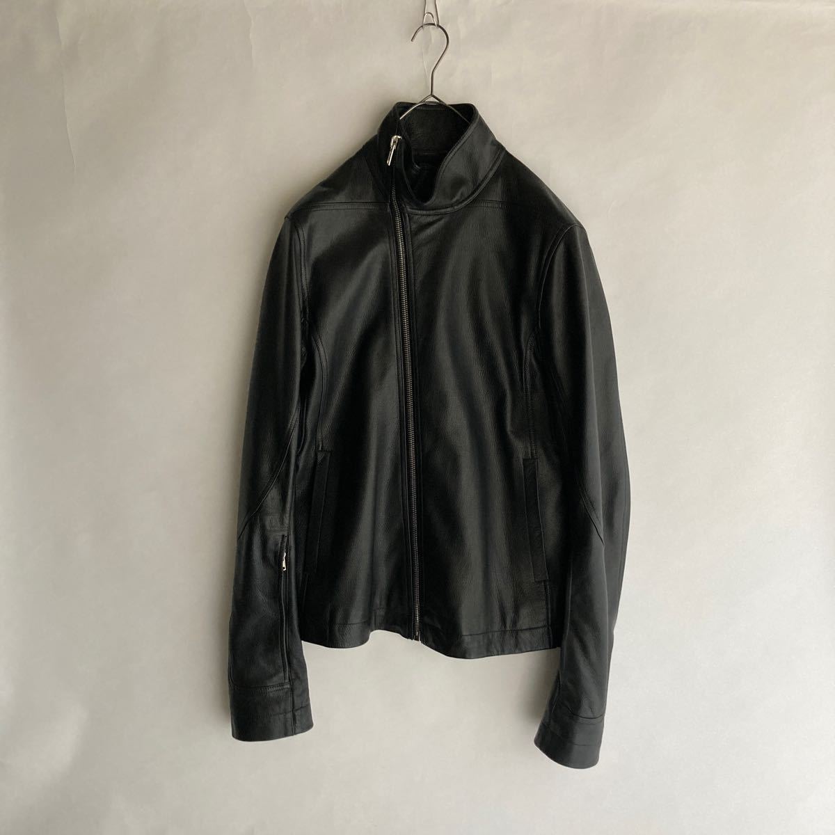 Rick Owens Rick Owens кожа байкерская куртка одиночный редкий размер довольно большой архив стандартный товар чёрный черный size 52