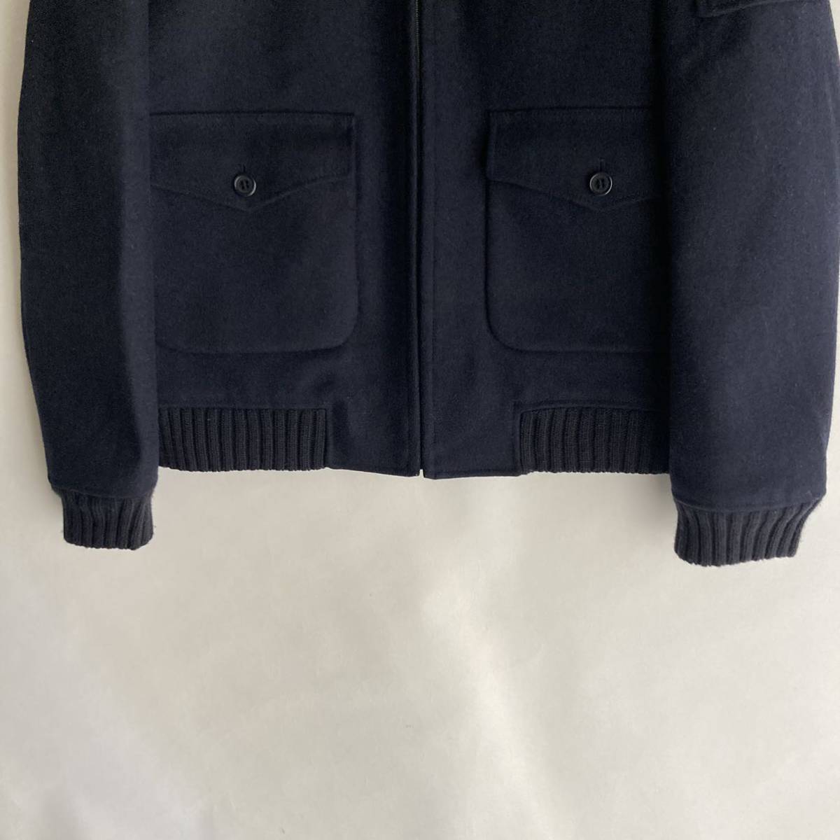 A.P.C. アーペーセー ウールメルトン リブ ブルゾン スタンド型 フライトジャケット アウター ririジップ ネイビー size M sk_画像7