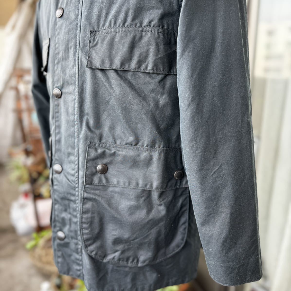 デッドストック級/C34/ターコイズ/Vintage Barbour BEDALE/ヴィンテージ バブアー ビデイル/2クレスト/4ポケット_画像7