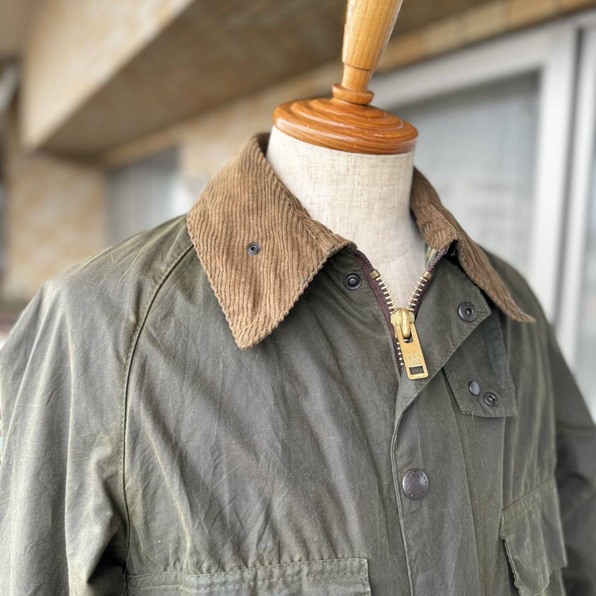 ミント/Vintage Barbour BEDALE/ヴィンテージ バブアー ビデイル/4ポケット/2クレスト/C36/YKK棒ジップ_画像2