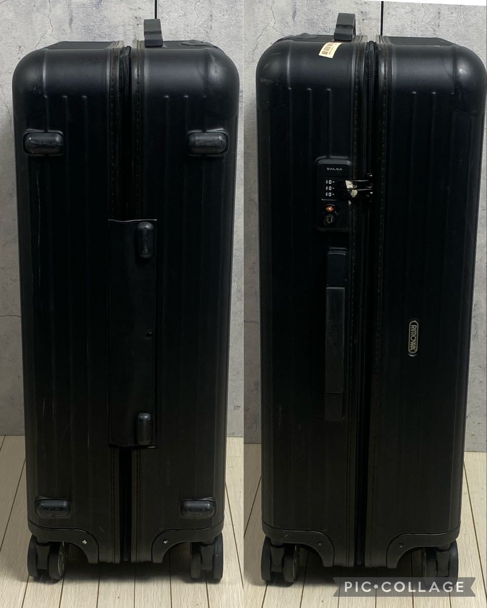 S231117-3【希少箱付】RIMOWA リモワ SALSA サルサ スーツケース 軽量 大容量 キャリー 4輪 TASロック 黒 ブラック 約72L 大凡4〜7泊_画像4