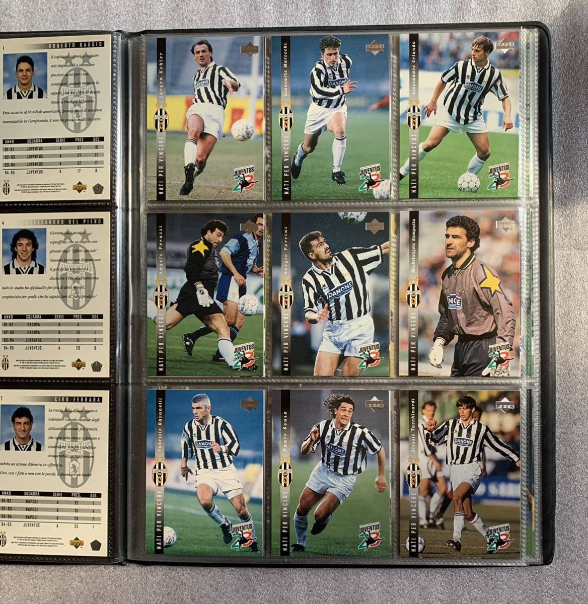 超レア コンプ Upperdeck Juventus 1995 (Roberto Baggio) 90/90 コンプリートセット バッジョ 限定 ファイル付き サッカー カード _画像2