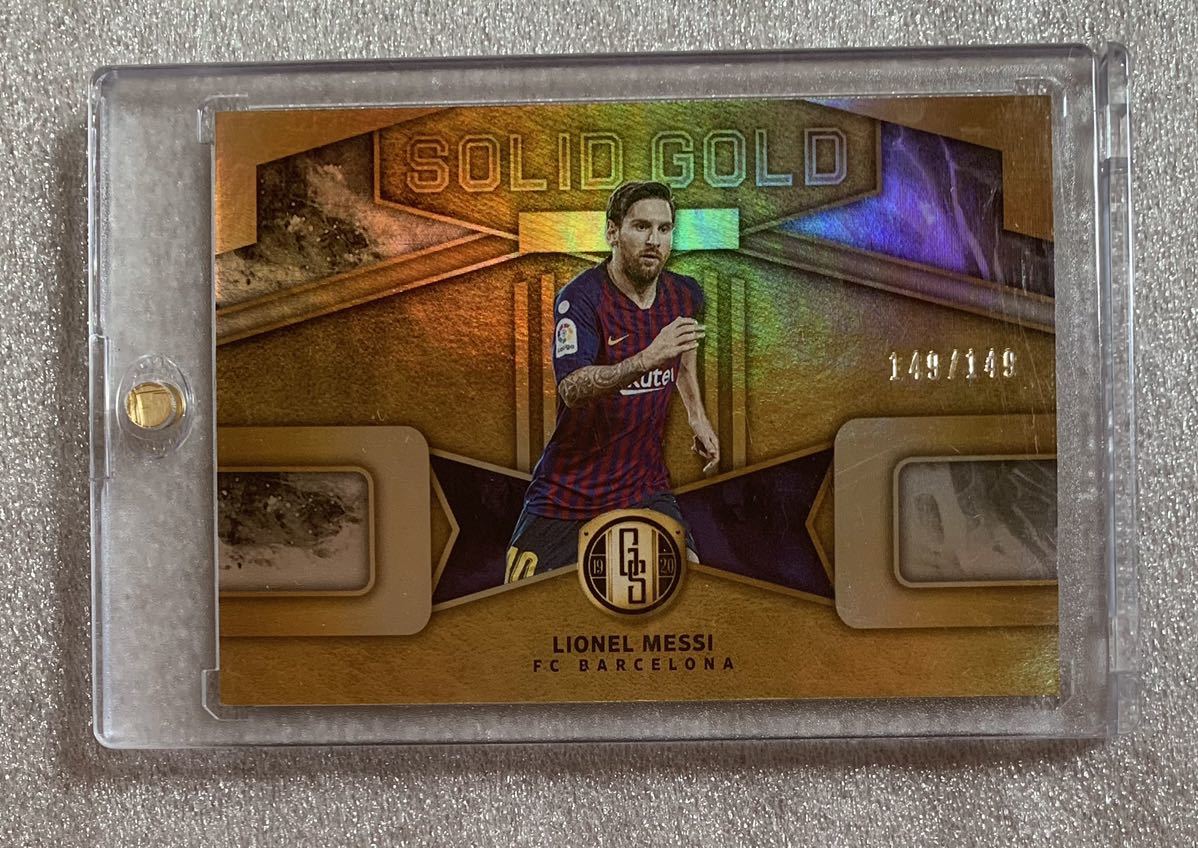 超レア /149 ラストナンバー Lionel Messi Panini Solid Gold 2019 FC Barcelona メッシ パラレル 149枚限定 バルセロナ サッカーカード_画像1