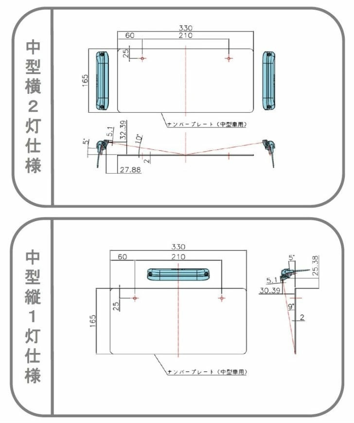 トラック用 LED ナンバーランプ 12V/24V共用 【LSL-1014AV】カプラー無 ECE認証済 ナンバープレートを綺麗なLEDに_画像5