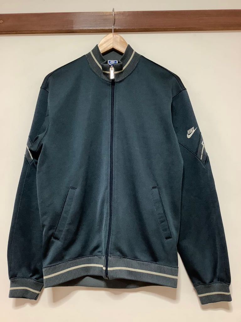 な1256 NIKE ナイキ ビンテージ トラックジャケット ジャージ 80's 青タグ 日本製 グレー系 XL_画像1