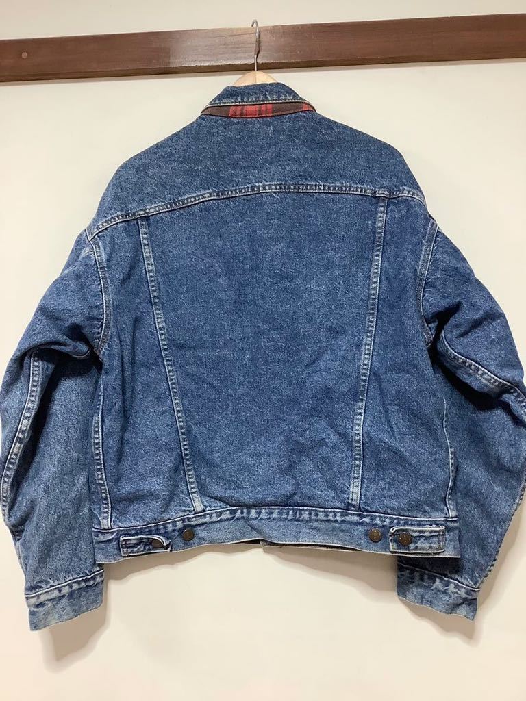 ぬ1282 USA製 Levi's リーバイス 70417 9316 トラッカージャケット 90's 裏地ネル ジージャン デニムジャケット L ビンテージ 4ポケ_画像2