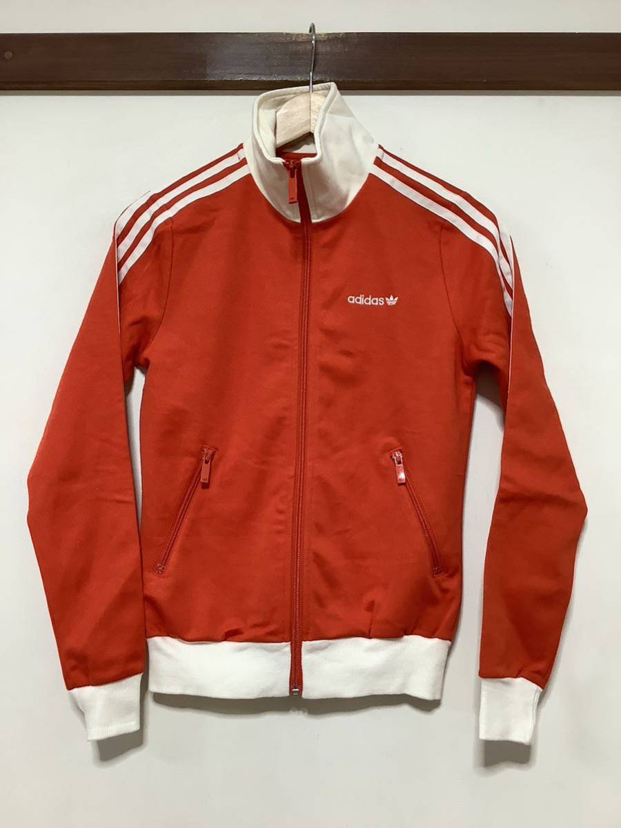 な1267 adidas originals アディダスオリジナルス トラックジャケット ジャージ S レディース レッド/ホワイト_画像1