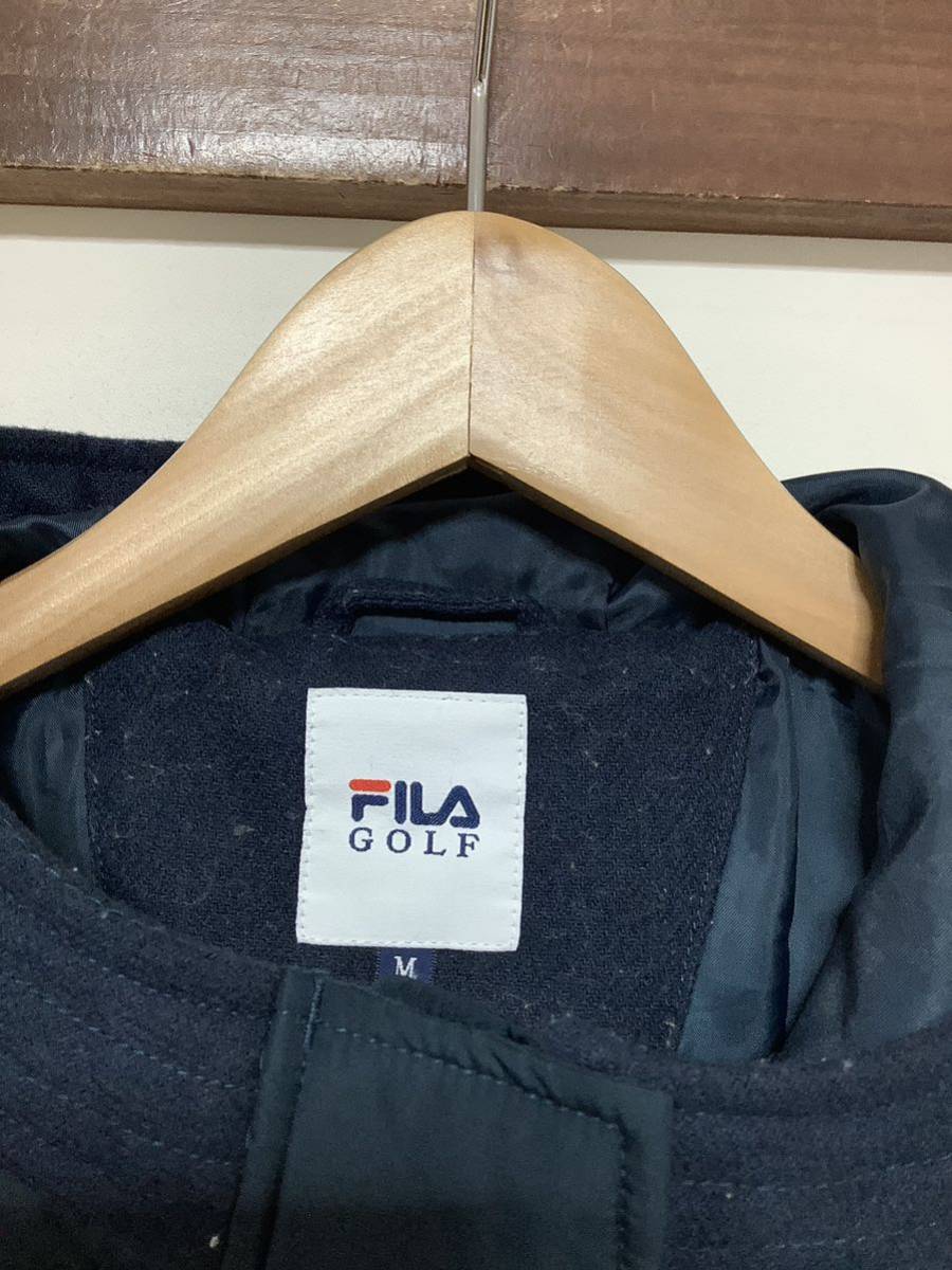 . 1273 FILA GOLF filler Golf down coat duffle coat M navy series lady's 