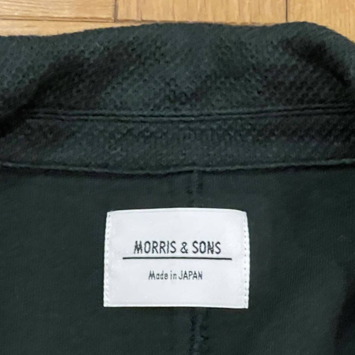 MORRIS & SONS 鹿の子テーラードジャケット サイズ表記3 日本製 グリーン コットンナイロン 中古品 14S-KN-003 ブレザー Bishop _画像4