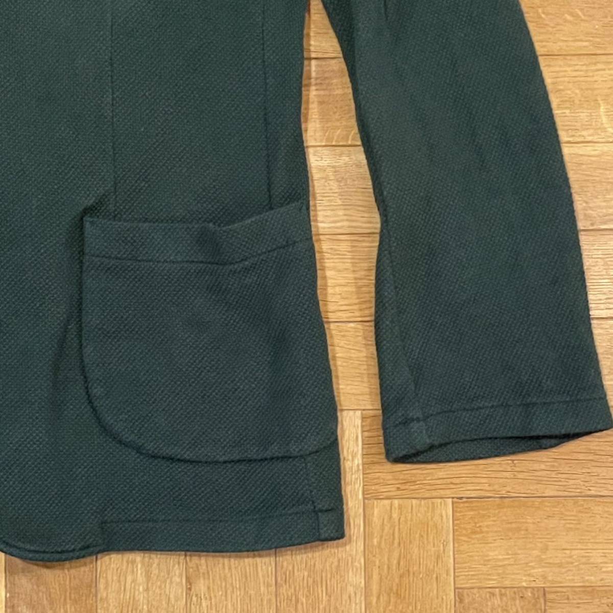 MORRIS & SONS 鹿の子テーラードジャケット サイズ表記3 日本製 グリーン コットンナイロン 中古品 14S-KN-003 ブレザー Bishop _画像6