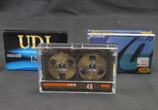 全て日本製 当時物 未使用デッド品ハイポジカセットテープ×3とエコーソニックオープンリールカセット開封品まとめて_画像1