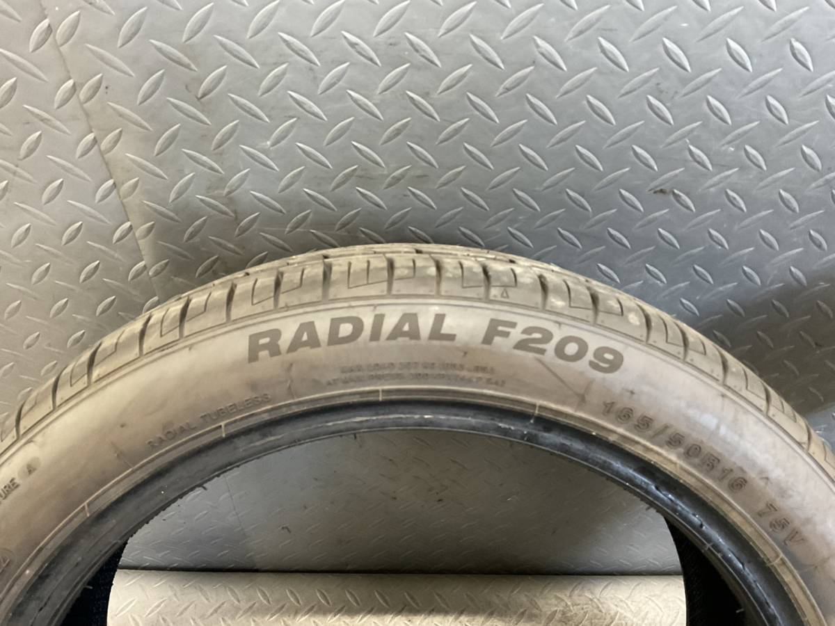 H71★　タイヤ2本セット　165/50R16　MINERVA RADIAL F209　22年40週　残り溝5.5㎜(７分山以上)　★_画像2