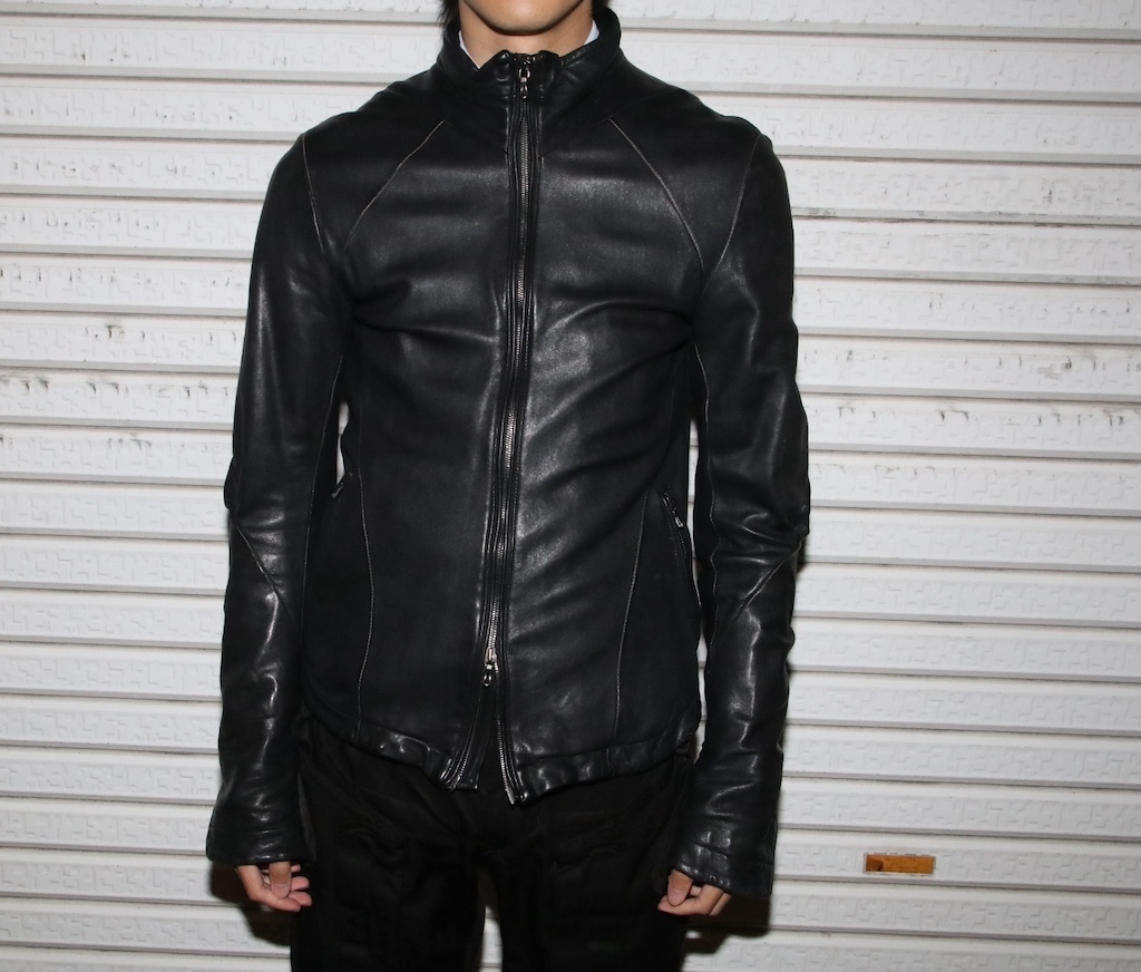 14SS 定価137500円 JULIUS ユリウス [ghost;] レザー ライダース ジャケット size1 S incarnation 457BLM9 rick owens guidi_画像1