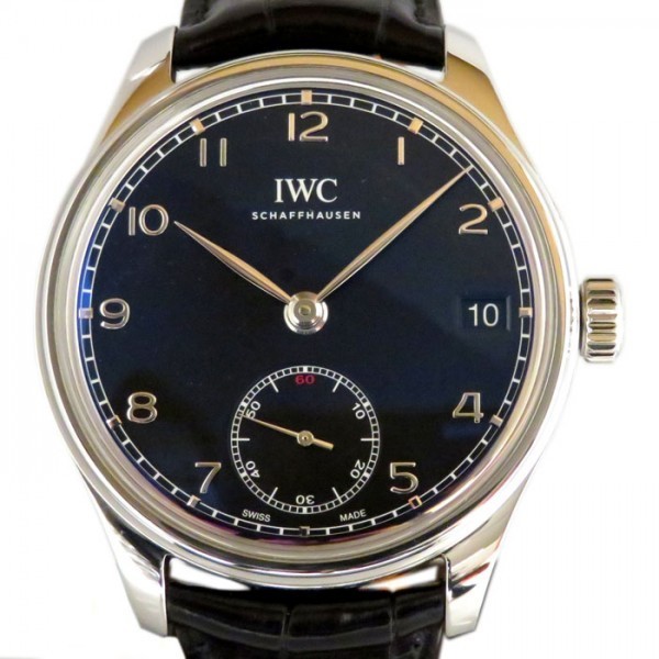 低価格 IWC ポルトギーゼ メンズ 腕時計 新品 ブラック文字盤 IW510202 8デイズ ハンドワインド ポルトギーゼ