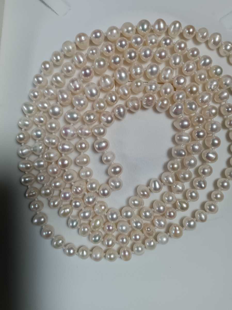 バロックパール 真珠 ロング ネックレス　７～８ｍｍ珠　長さ130cm以上_画像2