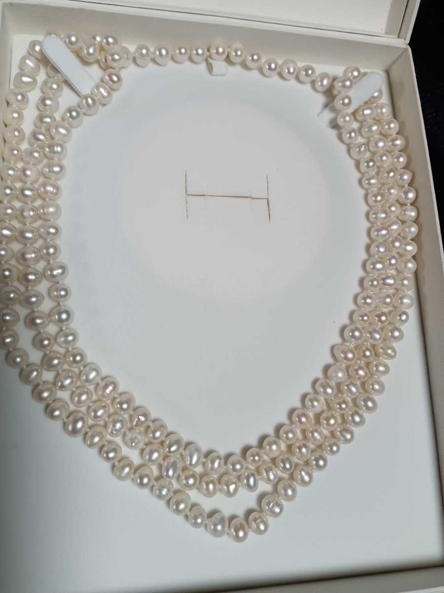 バロックパール 真珠 ロング ネックレス　７～８ｍｍ珠　長さ130cm以上_画像1