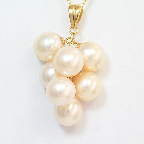 K18 真珠 パール　デザインネックレス、ペンダン　アコヤ真珠