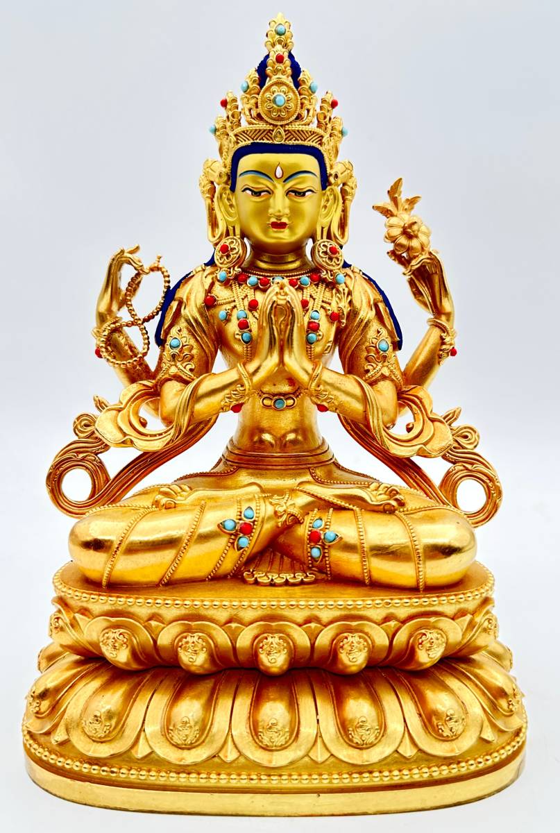 ◆六字咒観音菩薩像 ◆仏教　チベット-KN1