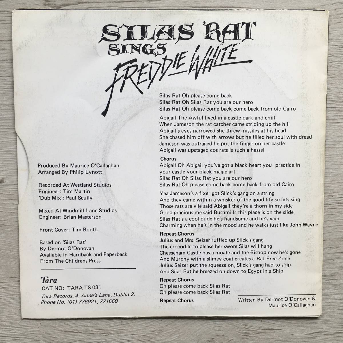 FREDDIE WHITE SILAS RAT SINGS アイルランド盤　バッキングボーカル PHIL LYNOTT THIN LIZZY　