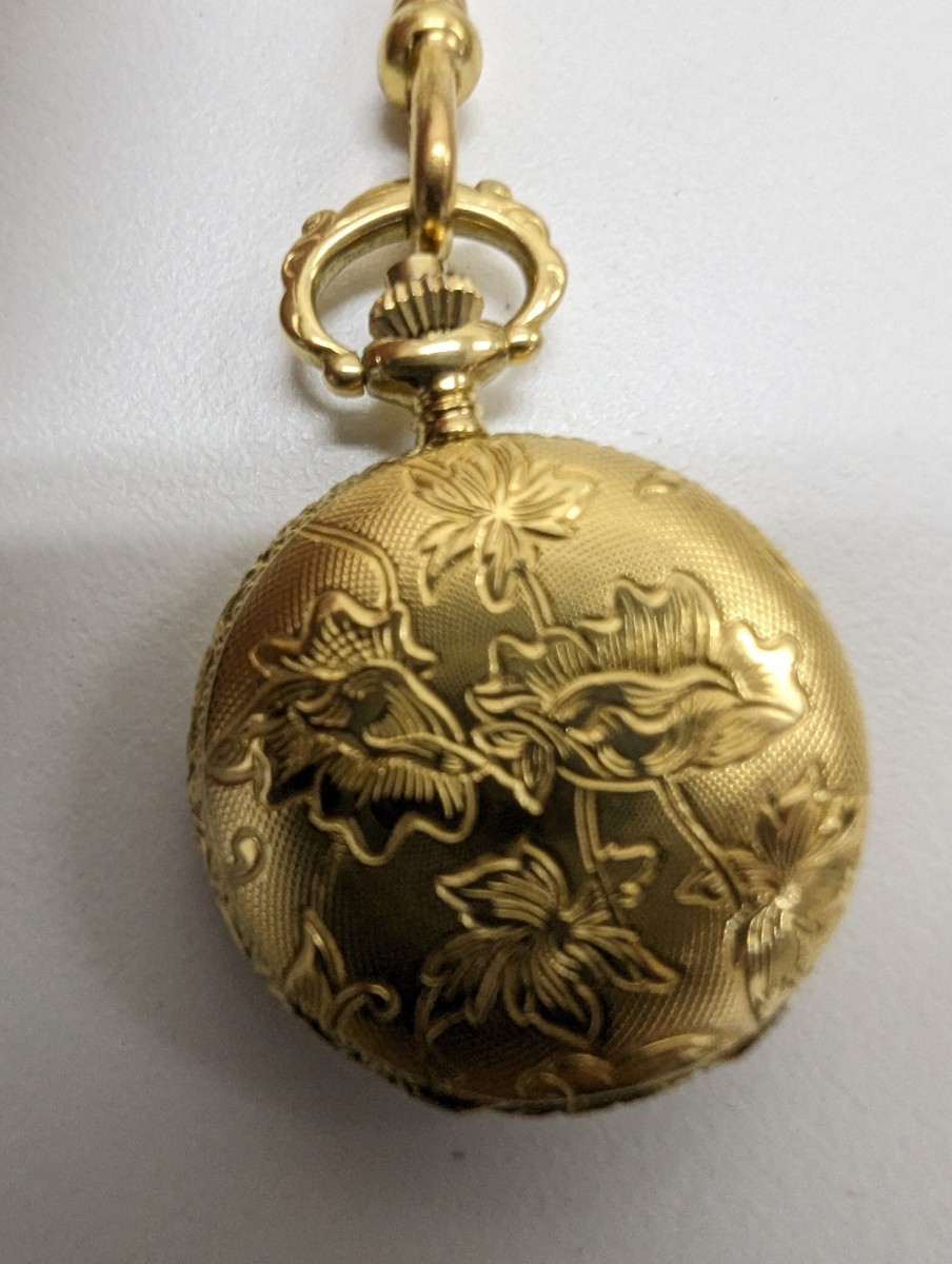 bfela- подвеска часы карманные часы кварц BUCHERER Pocket Pendant Watch QUARTZ Gold античный Vintage работа товар 