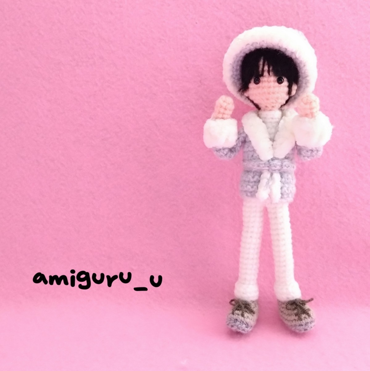 ハンサムゆづくんホワイトサンタver.　羽生結弦くん風　 あみぐるみ ハンドメイド_画像3