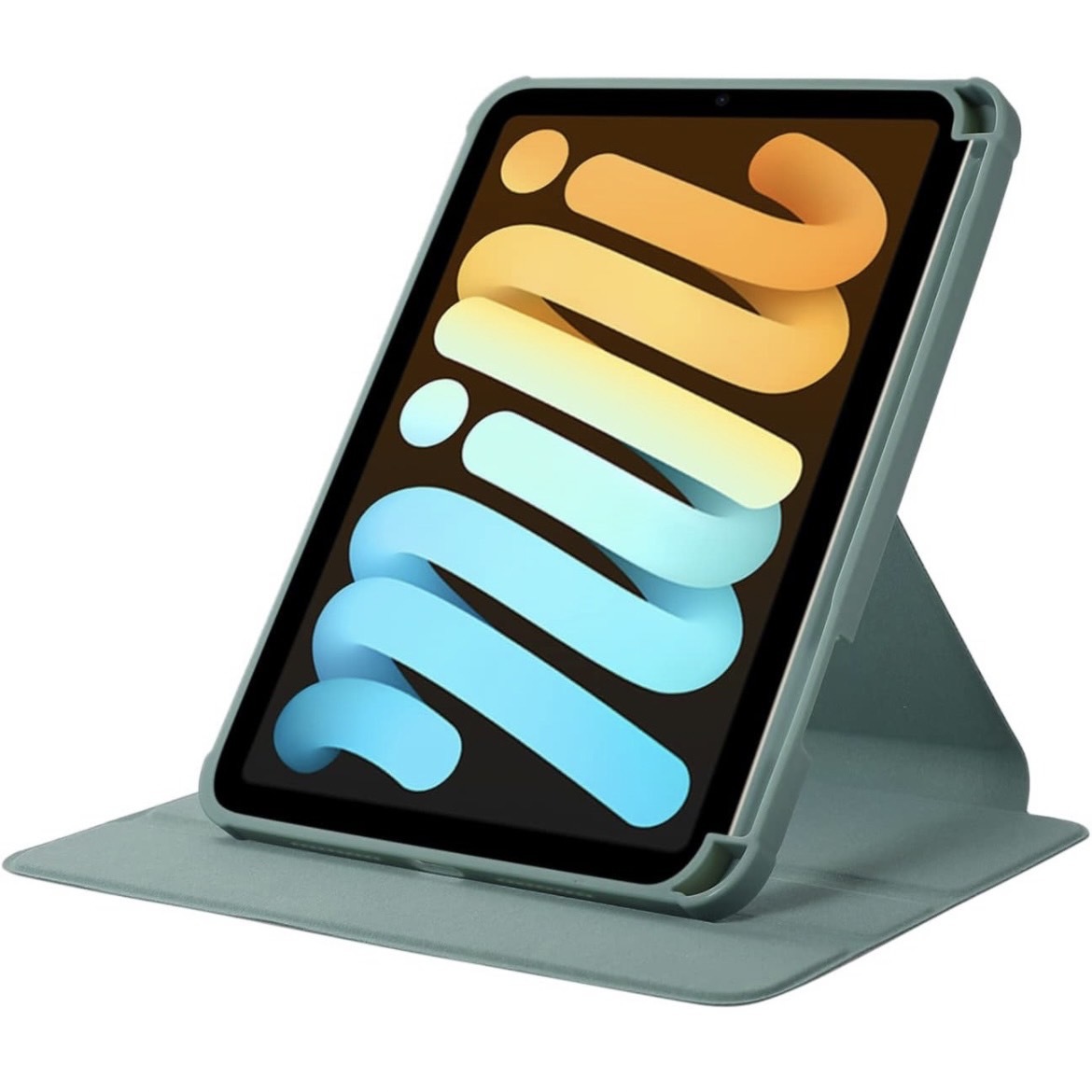 iPad Mini 6カバー2021 iPad Mini第6世代ケースiPad Mini 8.3インチ 360°回転スタンド クリア 裏全透明Apple Pencil2充電に対応 (ブルー)_画像2