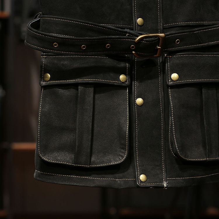 新品　メンズ ジャケット カウハイド 　スエード　切り替え　 牛革 革ジャン　コート　S～4XL_画像7