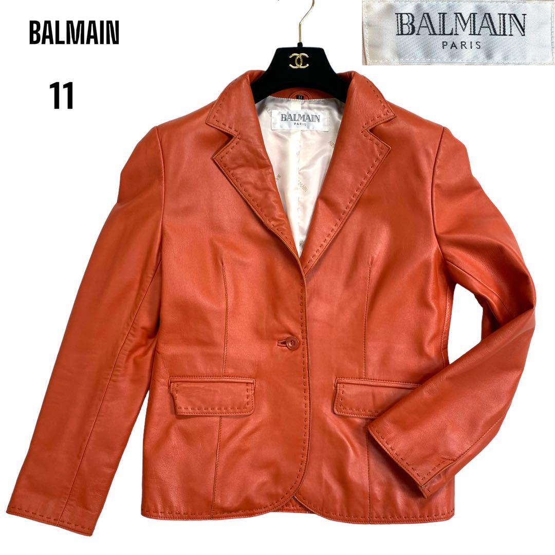 かわいい新作 BALMAIN バルマン レザー テーラードジャケット
