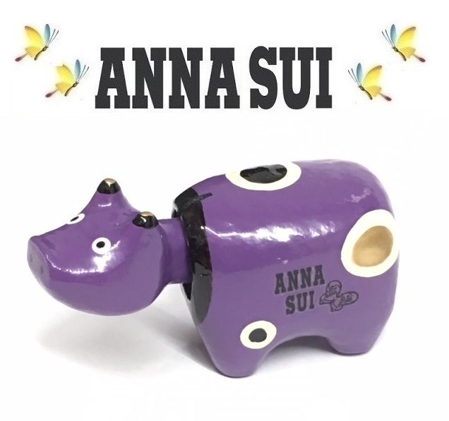 新品 非売品 ANNA SUI アナスイベコ ノベルティグッズ 紫ベコ アナスイ×張子の赤ベコ インテリア 民芸品 紫 パープル 福島 赤べこ コラボ_画像1