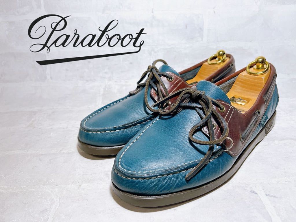 Paraboot パラブーツ デッキシューズ レザー 紺 - デッキシューズ