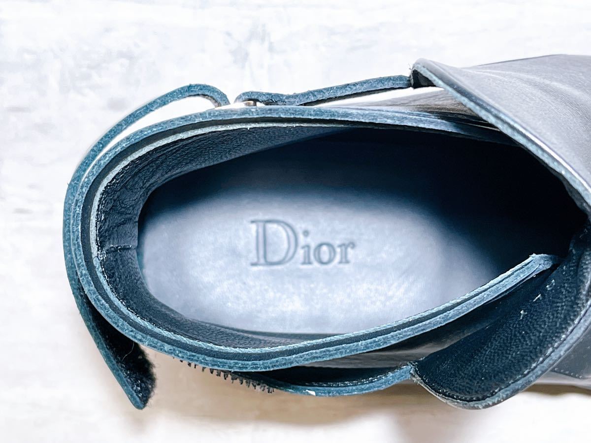 イタリア製Dior ディオール 高級 ベルト レザーブーツ 本革 黒