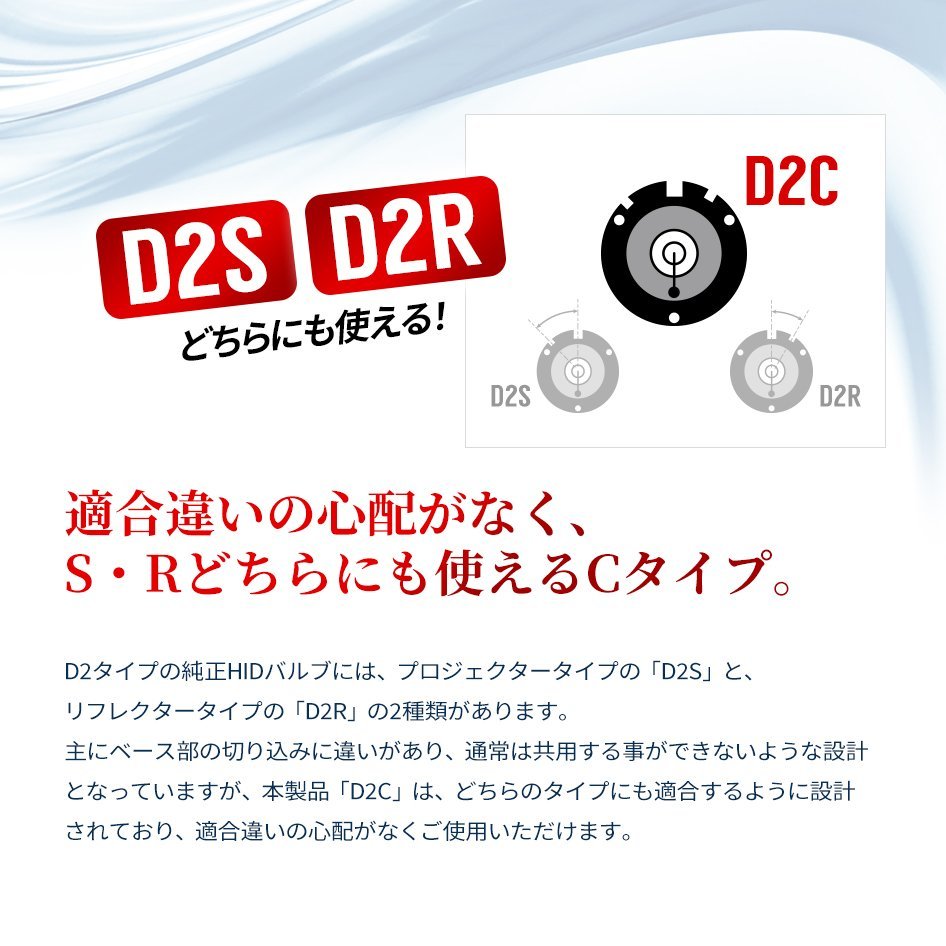 1年保証 HID バルブ D2C ( D2S / D2R ) 共用 8000K 純正交換バルブ SEEK Products 安心の国内検査 ネコポス＊ 送料無料_画像2