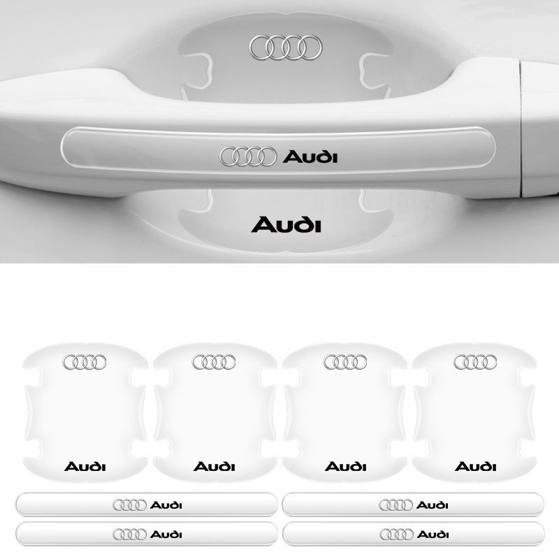 アウディ Audi ドアハンドル プロテクター 8ピース シリカゲル材質 シール カバー 保護フィルム アクセサリー ステッカー デカール　_画像1