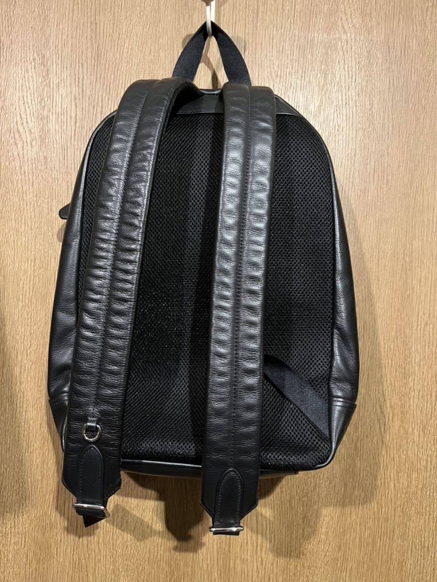 COACH コーチ ロゴ型押し レザー リュック バックパック ブラック チャールズ 美品