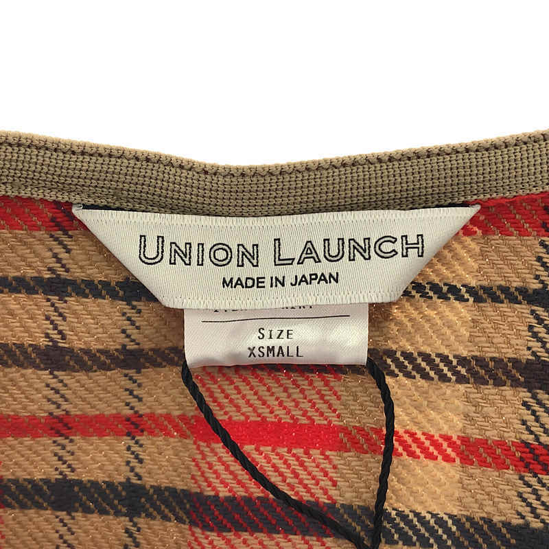 【美品】 UNION LAUNCH / ユニオンランチ | × Ron Herman ロンハーマン別注 ウール チェック フレア スカート | XS | レッド_画像6